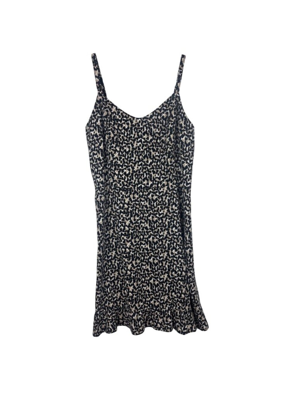 ✨3/$30 Old Navy Womens L Leopard Animal Print Linen Blend Cami Dress Sleeveless